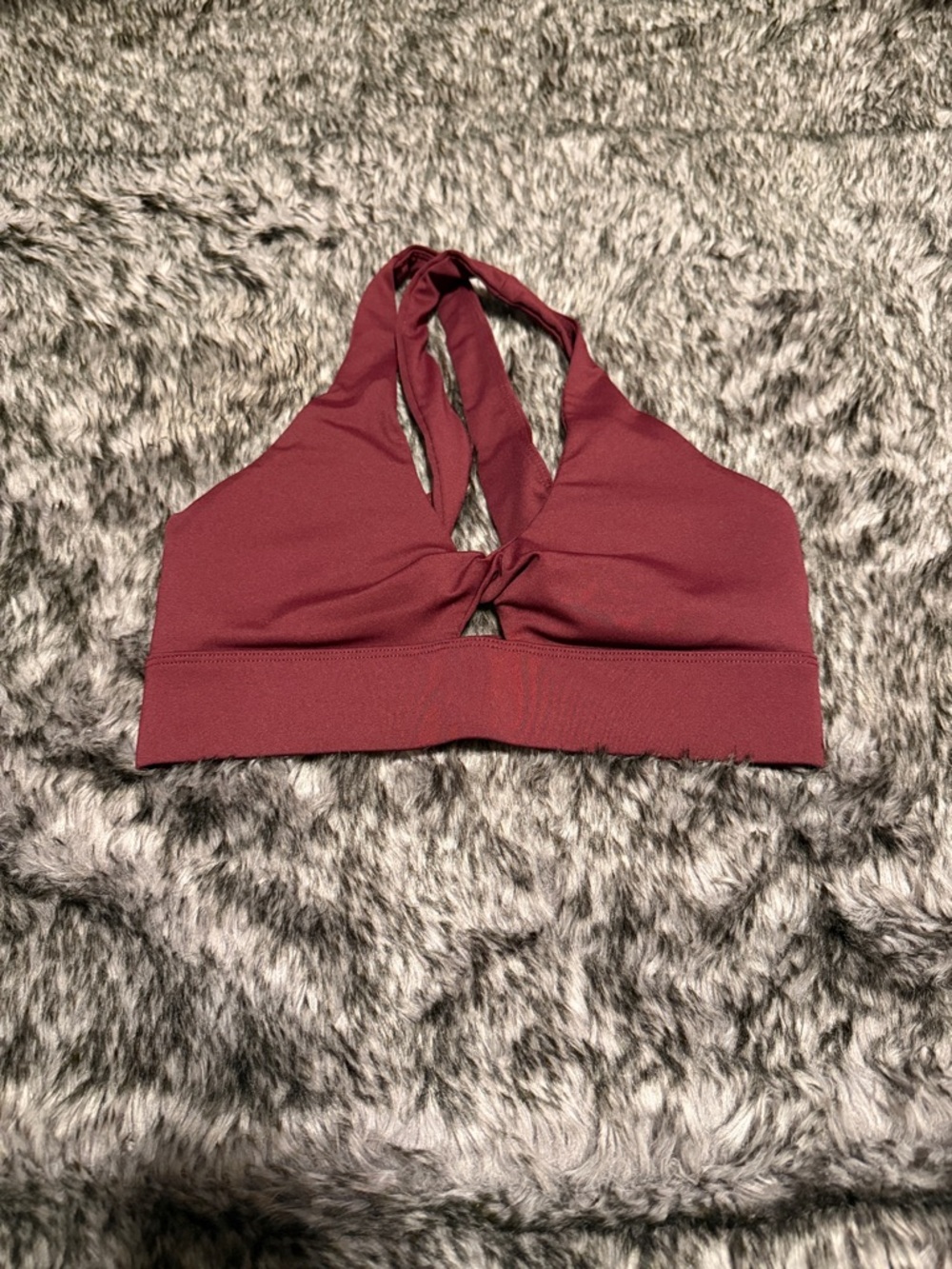 Fabletics Halter Bralette in Burgundy